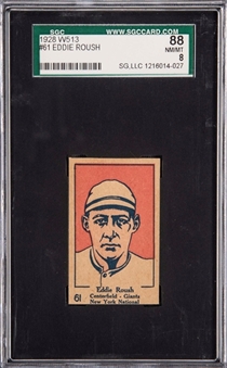 1928 W513 Strip Cards #61 Eddie Rousch - SGC 88 NM/MT 8